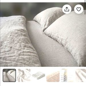 Stone washed organic linen king sheets (fitted, flat + 2 pillow covers) *NEW*